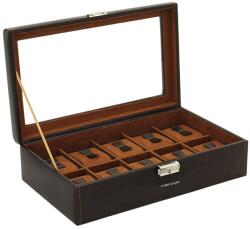 Friedrich23 Bond Óratartó doboz 10 órához üvegtetővel sötétbarna