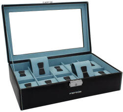 Friedrich23 Bond Óratartó doboz 10 órához üvegtetővel fekete