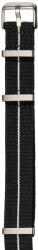 Herzog STRECH NATO óraszíj FEKETE Fehér csíkkal - 20mm / M/L -270mm