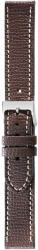 Herzog Alta Moda óraszíj sötétbarna fehér varrással - 18mm / M/L - 115/75mm