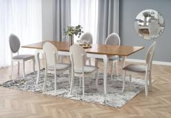 Halmar Разтегателна Трапезна Маса BM-Windsor 1, MDF, бял, тъмен дъб