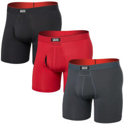 Saxx Multi-Sport Mesh Boxer Brief Fly 3Pk boxeralsó L / fekete/piros