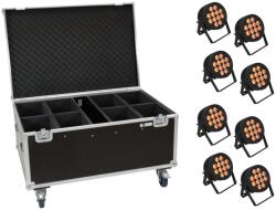 EUROLITE Set 8x LED IP PAR 12x8W QCL Spot + Case with wheels