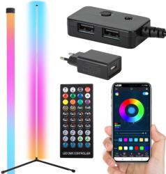 Lampă de podea de colț cu LED RGB, cu telecomandă