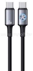 USAMS HUAN adatkábel (Type-C - Type-C, 60W, PD gyorstöltő, 120cm) SÖTÉTSZÜRKE (SJ752USB01) (SJ752USB01)