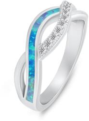 Brilio Silver Elegáns ezüst gyűrű cirkónium kövekkel és szintetikus opállal RI126WLB 58 mm