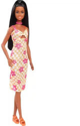Mattel Barbie Fashionistas baba kockás-virágos ruhában (HYT91) - morzsajatekbolt
