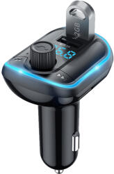 YESIDO Transmitter FM Y44 MP3, Bluetooth - 2xUSB + microSD - 20W fekete