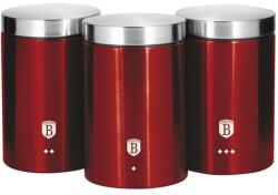Berlinger Haus BH/1343 Metallic Line Burgundy 3 részes tároló szett (BH/1343) - bestbyte