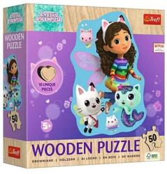 Trefl 50 db-os Wooden Contour Fa Puzzle - Gabi babaháza - Happy Gabby (20260) (20260)