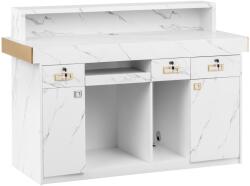 physa Recepciós pult - indirekt megvilágítással - zárható - kihúzható billentyűzetpolc - márvány megjelenés (PHY_RD_03)