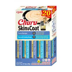 Inaba Foods Churu Cat Varieties Skin&Coat Recompense Cremoase Cu Ton, 20 x 14 g