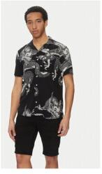 BLEND Férfi kevert anyagú ing, 20718753, viszkóz, M INTL, fekete (0000304799662_M)