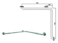 B & K Akad Belső Sarok 90° kapaszkodó 700×700 mm szinterezett (7070) (AKAD-7070)