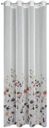 Eurofirany Dekoratív függöny fém gyűrűkkel, LAVIN 140x250 porszerű fehér vadvirágok (419468)
