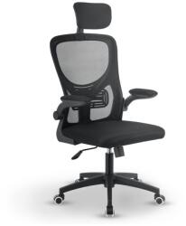 Juskys Scaun de birou ergonomic cu suport lombar și tetieră, negru (301482)