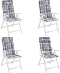 vidaXL Magas háttámla párna készlet 4 db vidaXL, szürke, kockás, Oxford szövet, 120 x 50 x 3 cm, 2, 1 Kg (361917)