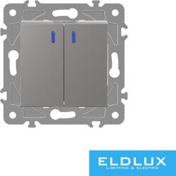 ELDLUX ELDGROUND jelzőfényes kettős váltókapcsoló ezüst (2449490103)
