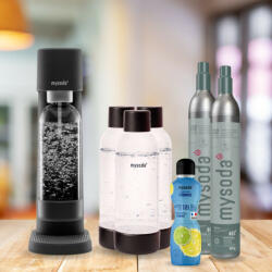 Mysoda Csomagajánlat - Fekete Woody Szódagép + Co2 Patron + Palack + Szörp