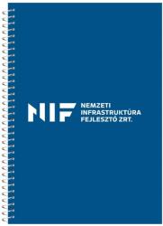  Spirálozott jegyzetfüzet, 80lapos, A5, vonalas NIF logós (27097)