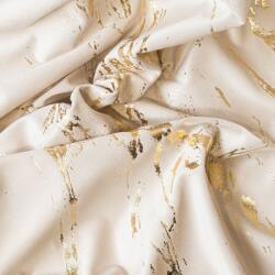 Markizeta Zaslona Markizeta 140x250cm, krémszínű függöny arany mintával, velúr anyagból, rúddal rögzíthető (MAR_82522)