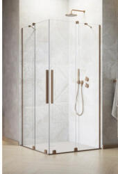 Radaway Ușă duș cu perete lateral Radaway Furo Brushed Copper KDD stânga, 90x200 cm, sticlă securizată transparentă, profil cupru (10105090-93-01L)