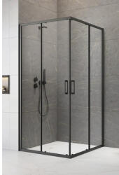 Radaway Ușă duș cu perete lateral dreapta Radaway Premium Pro Black KDD, 90x90x200 cm, sticlă securizată transparentă, profil negru (1017090-54-01R)