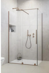 Radaway Ușă duș Radaway Furo Brushed Copper KDJ dreapta, 60x200 cm, sticlă securizată, profil crom (10104622-93-01R)