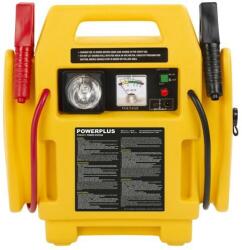 Powerplus sárga gyorsindító/ bikázó 7000mA kompresszorral, lámpával POWX411