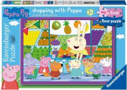 Ravensburger Puzzle de podea pentru copii Ravensburger din 16 piese - La piață cu Peppa Pig (5112) Puzzle