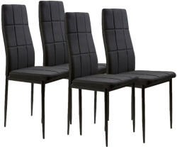  4 db-os magas háttámlájú fekete szövet étkezőszék