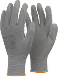  Védőkesztyű PU mártott nylon gumirozott mandzsetta TOP SMOKY+, szürke, M