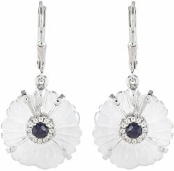 Ezüst Fülbevaló Thai Zafírral és Kristály Kvarccal, PCY11568