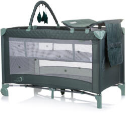 Chipolino Luna multifunkciós utazóágy - Pastel Green - pepita