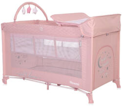 Lorelli Noemi 2 Plus multifunkciós utazóágy - Mellow Rose Star - pepita