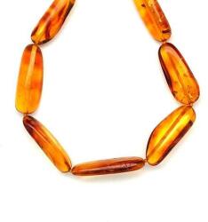  Borostyán lapcsiszolt 9-14x15-30mm nyaklánc 50cm