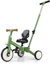  Gyerek háromkerekű bicikli 5az1-ben Milly Mally Optimus Max tolókarral green
