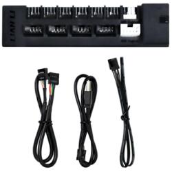 Lian Li Edge Gold Hub, 4x USB, 6x PWM - Black, EG-HUB01B