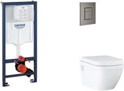 GROHE Rapid SL - Készlet fali beépítéshez, WC, SoftClose ülőkével és Skate Cosmopolitan gombbal, csiszolt Hard Graphite SANI11BB5120 (SANI11BB5120)