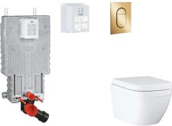 GROHE Uniset - Készlet fali beépítéshez, WC, SoftClose ülőkével és Arena Cosmopolitan gombbal S, Triple Vortex, Cool Sunrise SANI15BB4110 (SANI15BB4110)