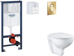 GROHE Rapid SL - Készlet fali beépítéshez, WC, SoftClose ülőkével és Arena Cosmopolitan gombbal S, Cool Sunrise SANI11BB4125 (SANI11BB4125)