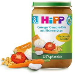 HiPP bio zöldségek rizzsel, csicseriborsóval és borsófehérjével bébiétel 8 hónapos kortól 220 g