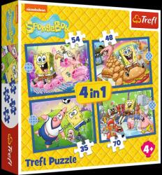 Trefl 34674 - Spongyabob - 4 az 1-ben puzzle (35, 48, 54, 70 db-os) (34674)
