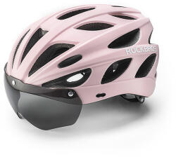 ROCKBROS kerékpáros sisak napellenzővel, levehető UV védőszemüveg, levehető napellenző, uniszex - rózsaszín