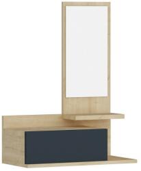 Hanah Home Raft de perete cu oglindă Rozella Oak andAnthracite Raft
