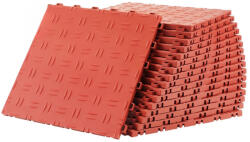 VEVOR Garázspadló burkolólap 25 db-os készlet 305x305x13, 4 mm ipari minőségű, csúszásmentes, piros színben