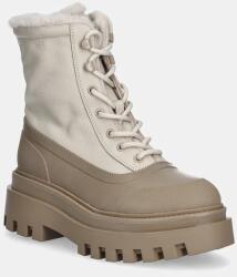 Calvin Klein Jeans bokacsizma FLATFORM LACE UP BOOT PADDED - bézs Női 41