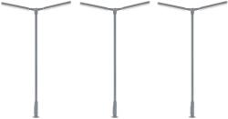 Faller 180122 Modern utcai lámpa készlet, kétágú, LED-es, hidegfehér, 3 db (4104090801229)