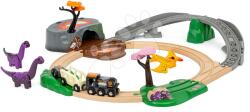 BRIO Fa vonatpálya Kalandos szett Dinosaur Adventure Set BRIO vonattal és 3 mágneses dínó figurával 21 részes (BRIO0943)