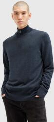 AllSaints gyapjú pulóver KILBURN ZIP FUNNEL fekete, M082KB - sötétkék M